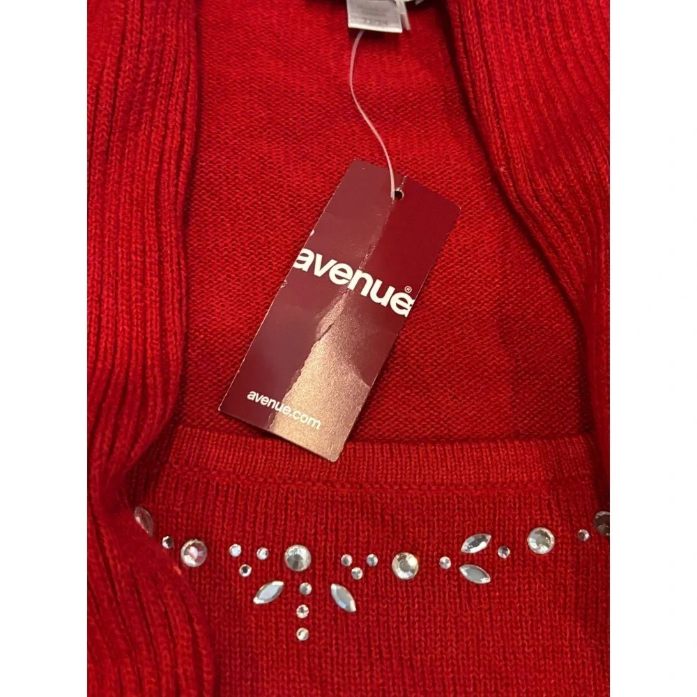 NWT Avenue Cardigan Sweater With Built In Shirt Womens 22/24 Soft Long Sleeve